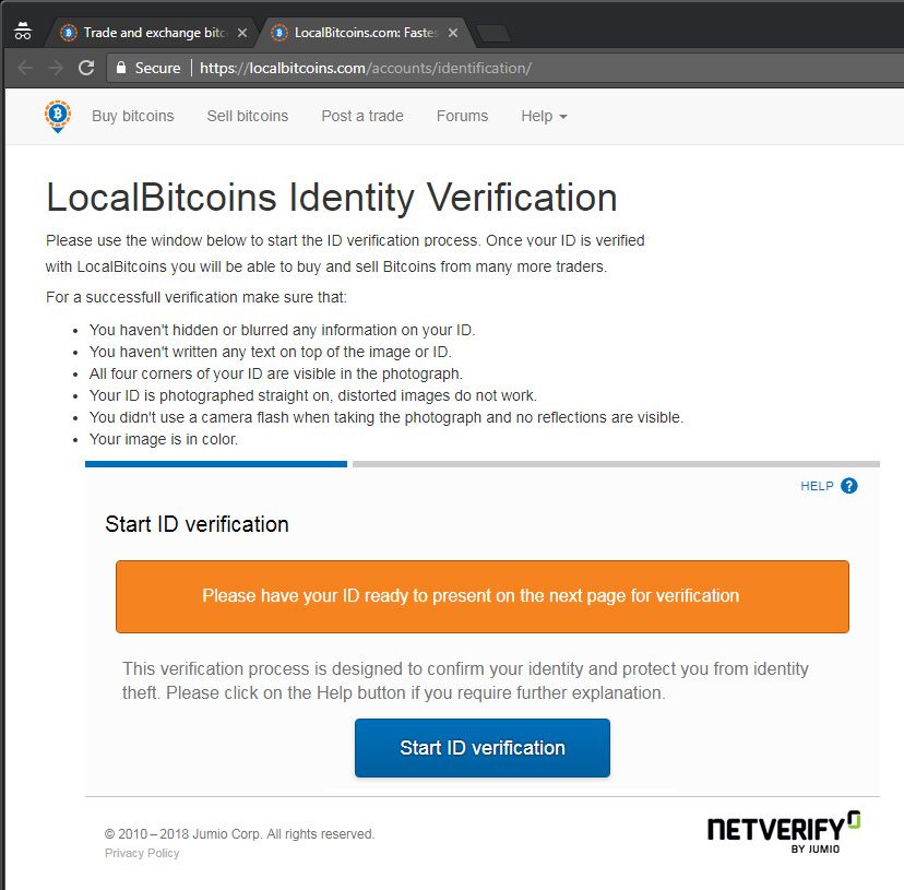 Localbitcoins Com Now Forcing Users To Verify Identification To - 